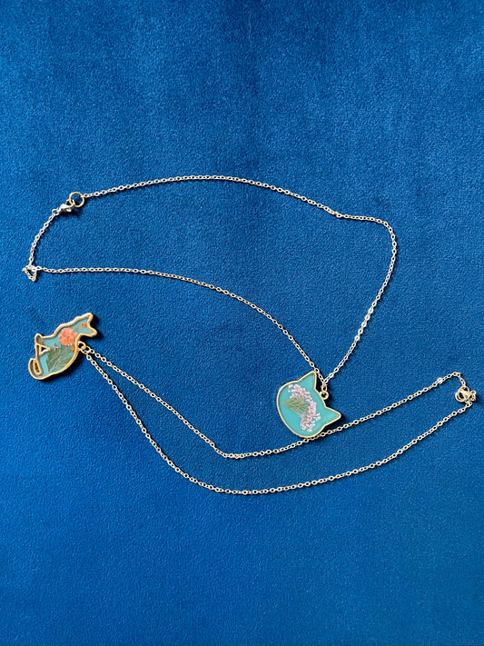 Floral Cat Necklace