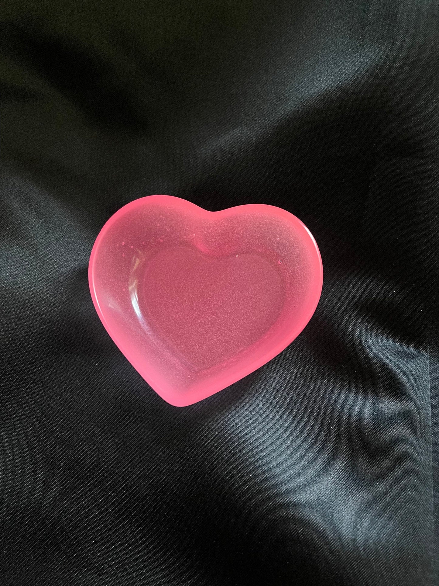 Custom Resin Heart Trinket Tray - Glow in the Dark