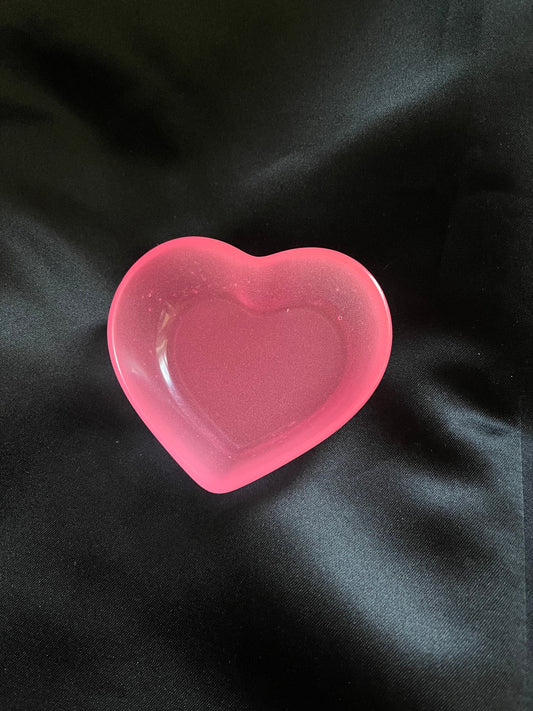 Custom Resin Heart Trinket Tray - Glow in the Dark