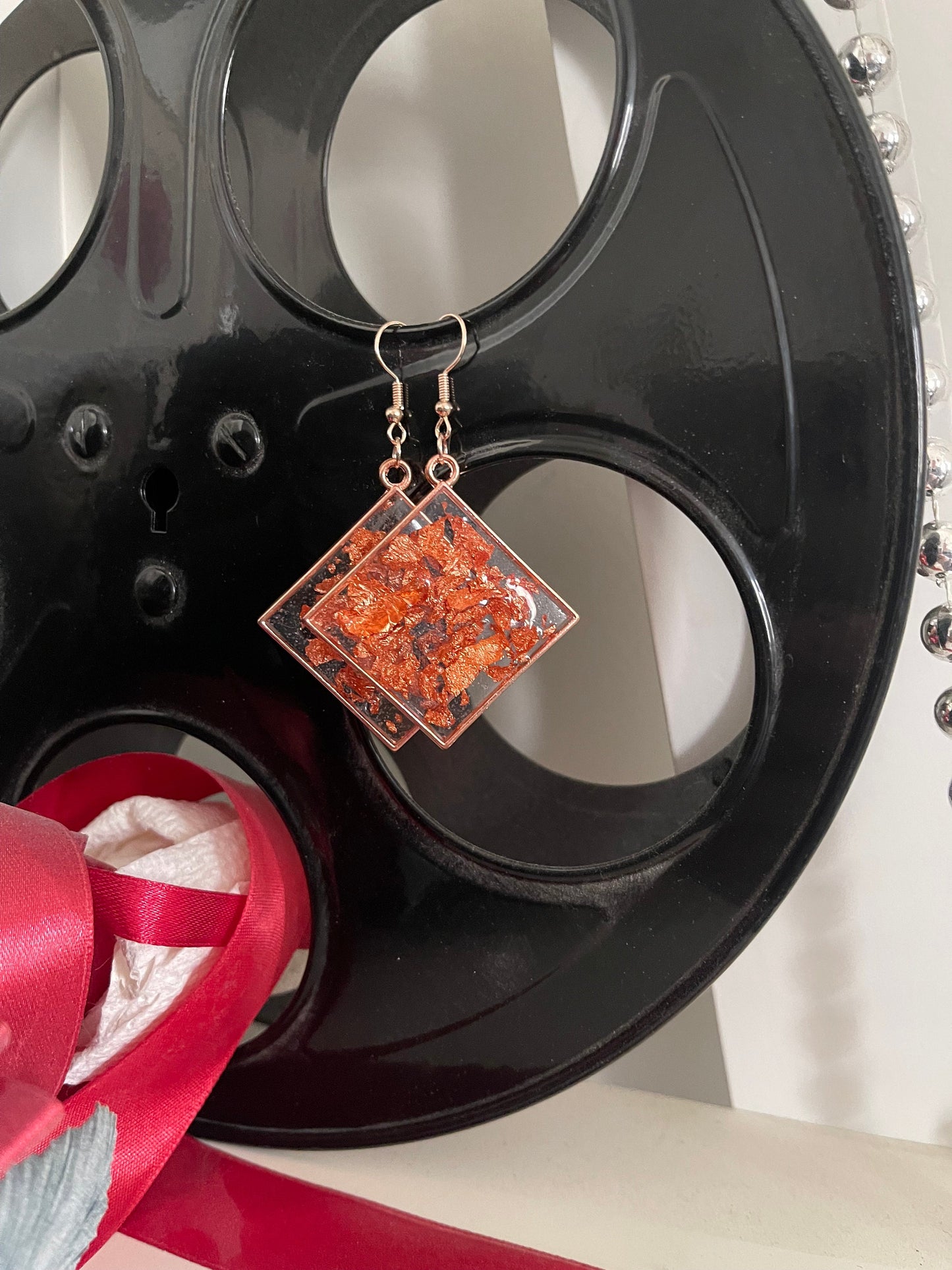 Custom Foil Resin Earrings