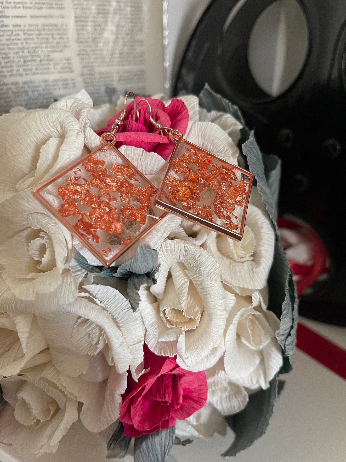 Custom Foil Resin Earrings