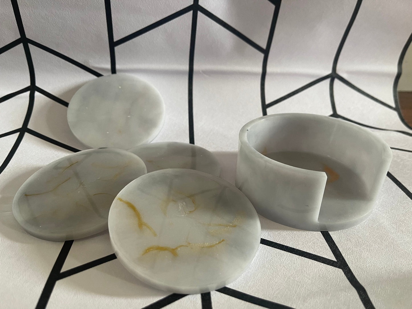 Marble Resin Coaster Set