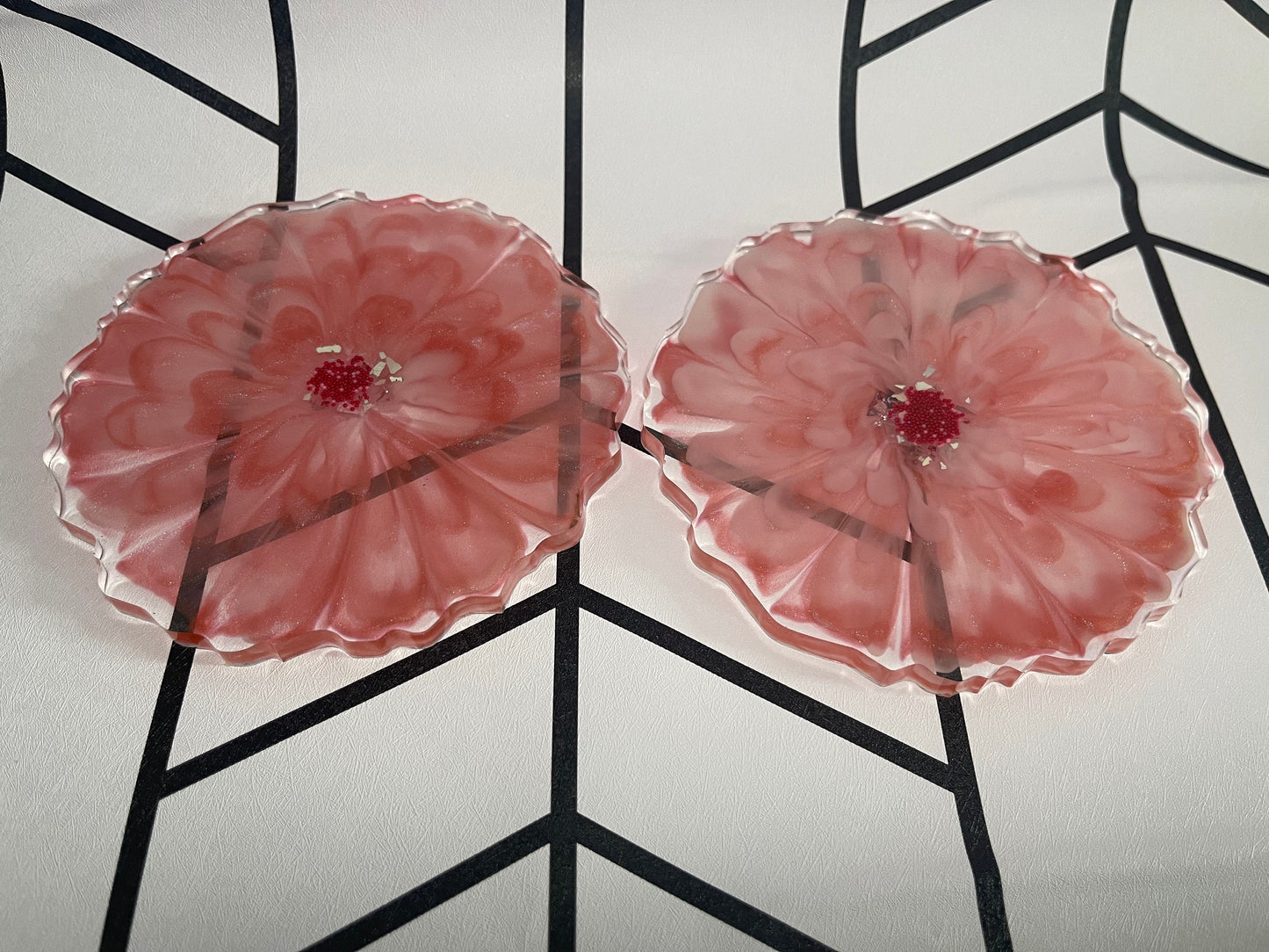 Floral Resin Coasters - Set of 2