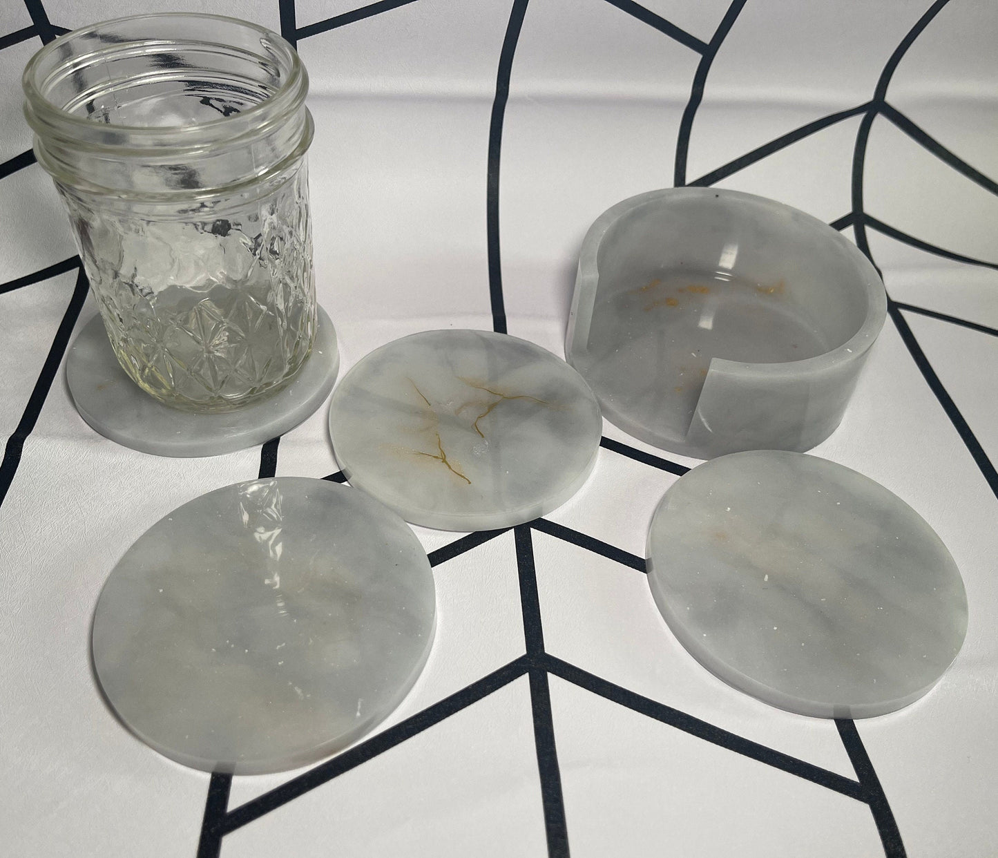 Marble Resin Coaster Set