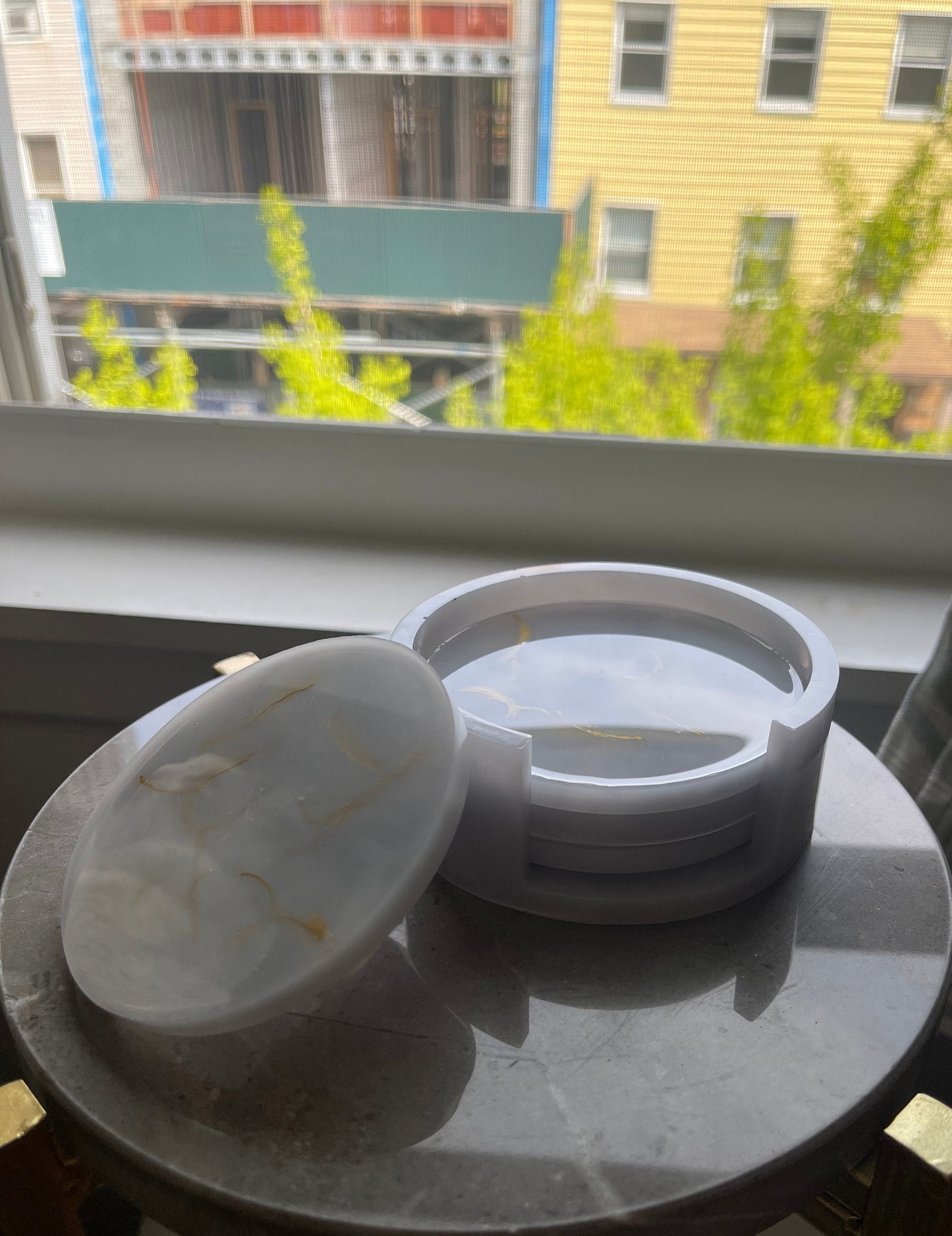 Marble Resin Coaster Set