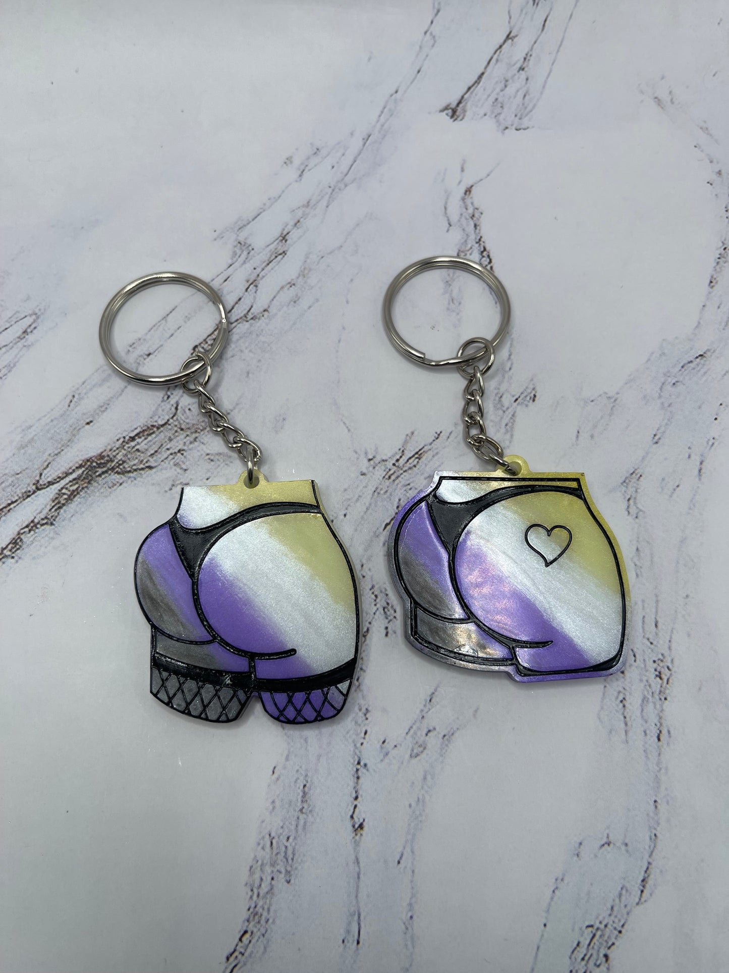 Pride Flag Sexy Booty Keychain