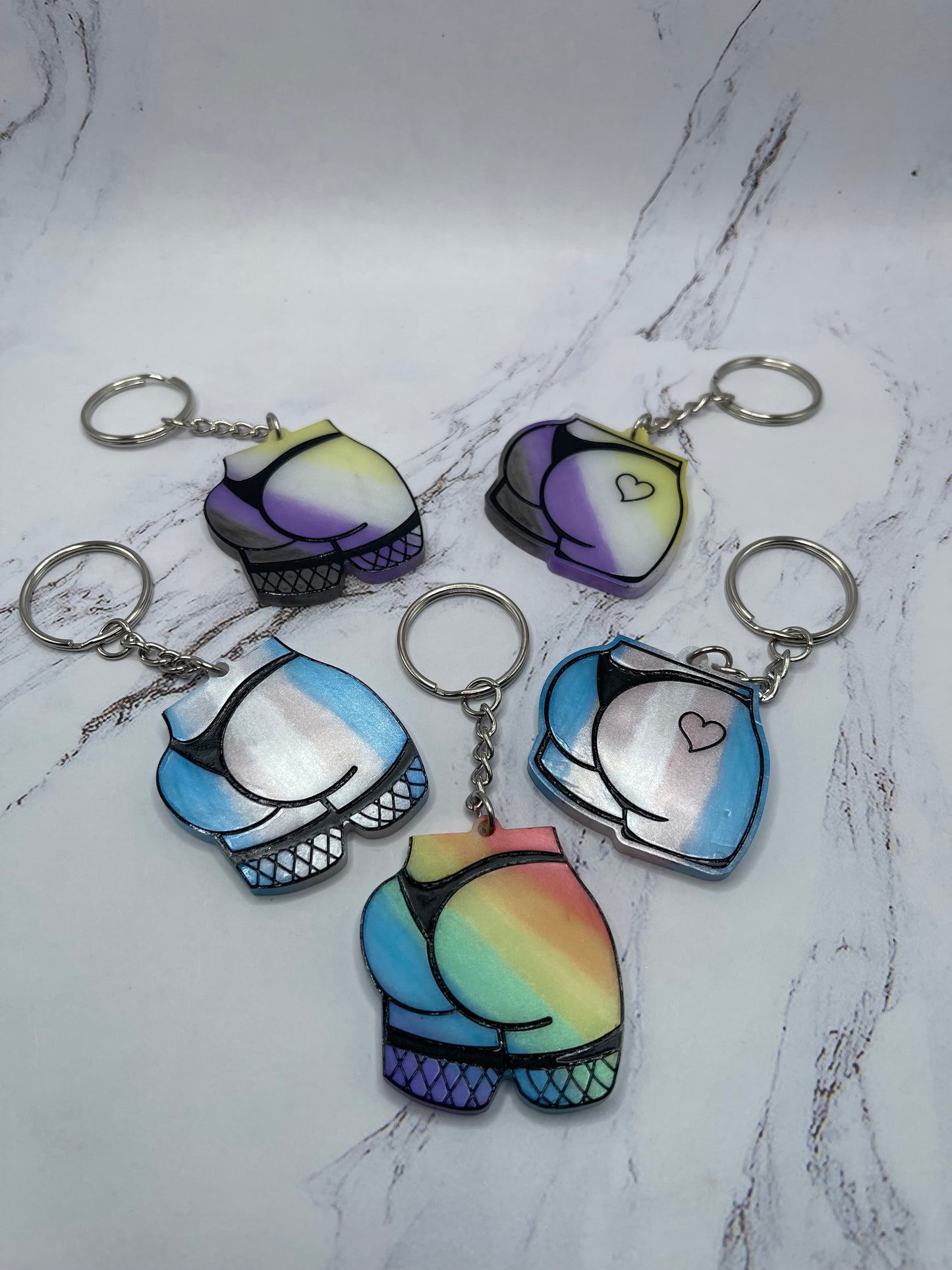 Pride Flag Sexy Booty Keychain