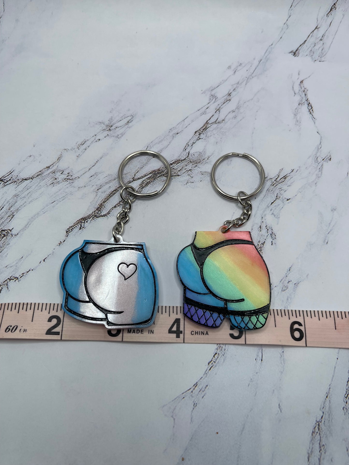 Pride Flag Sexy Booty Keychain