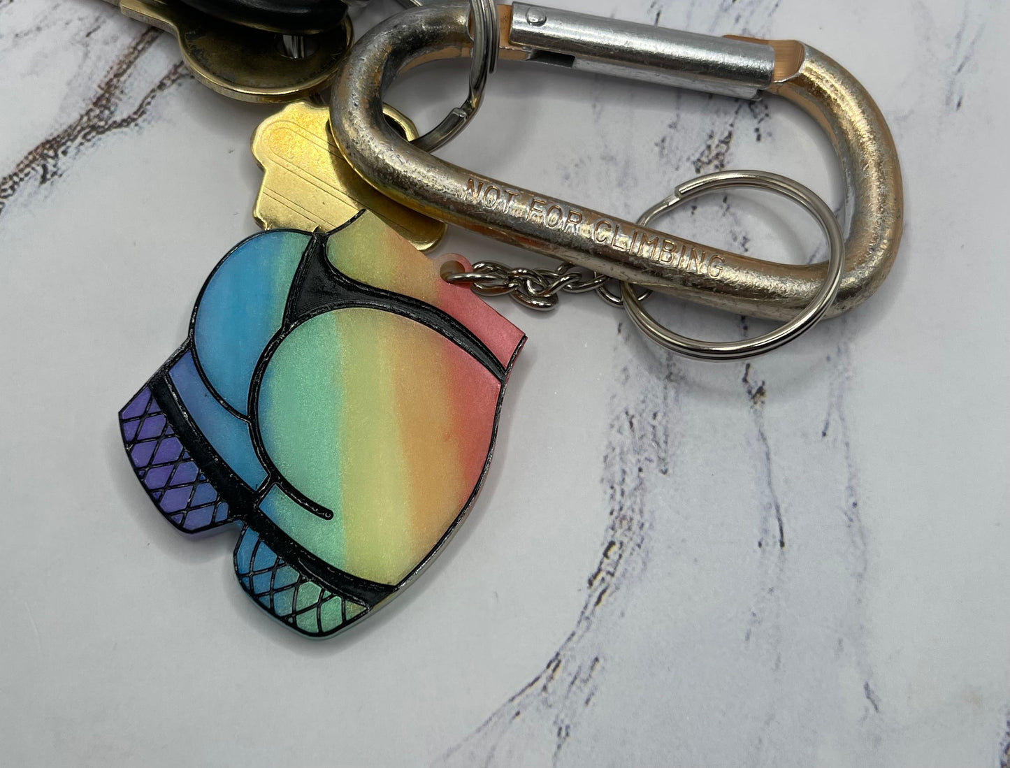 Pride Flag Sexy Booty Keychain