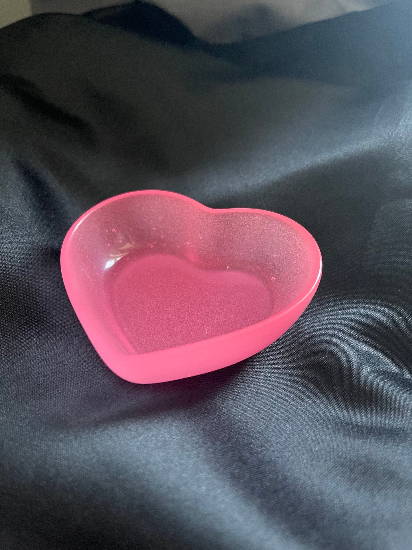 Custom Resin Heart Trinket Tray - Glow in the Dark