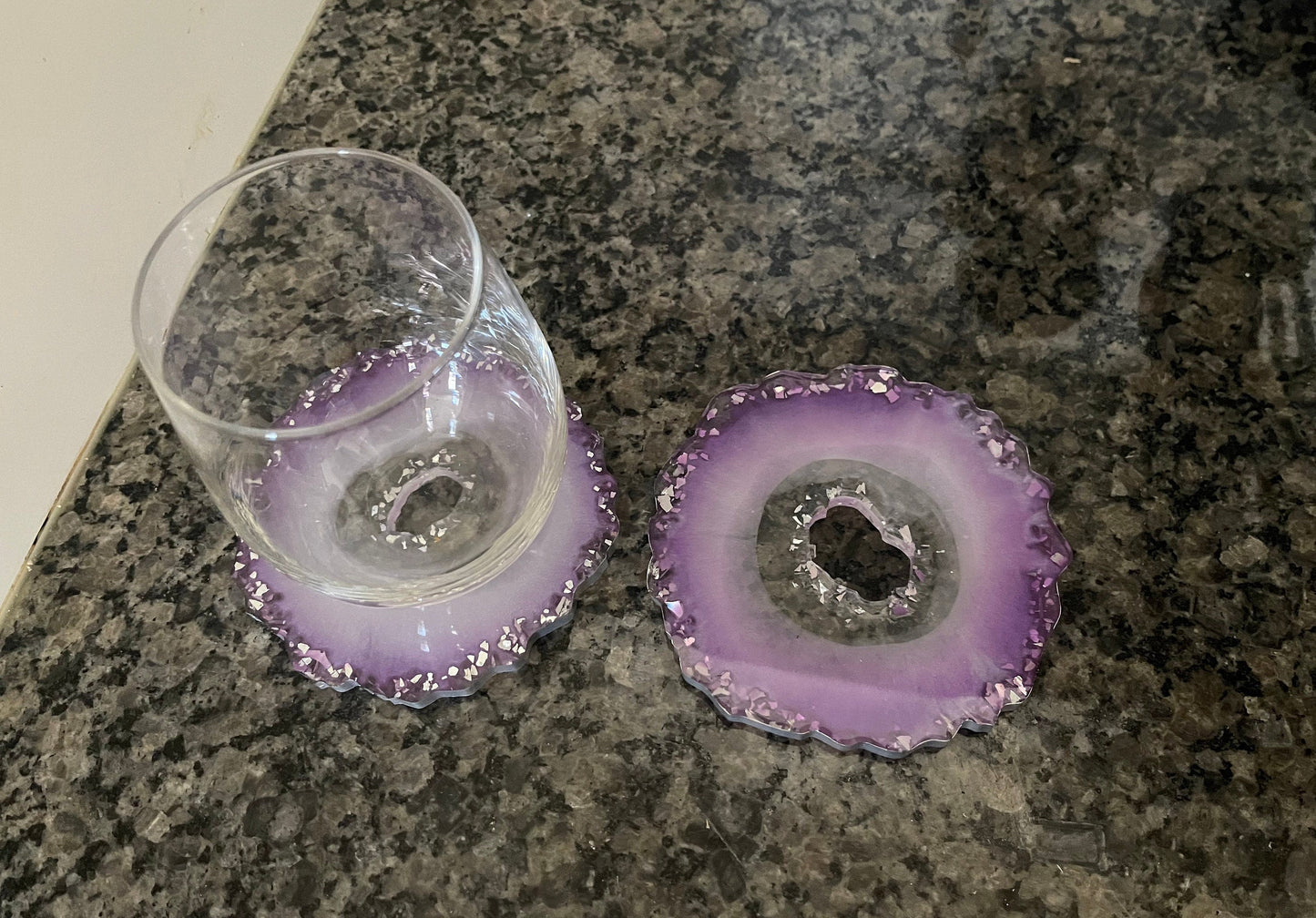 Lavender Geode Coasters - Set of 2