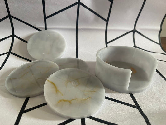 Marble Resin Coaster Set
