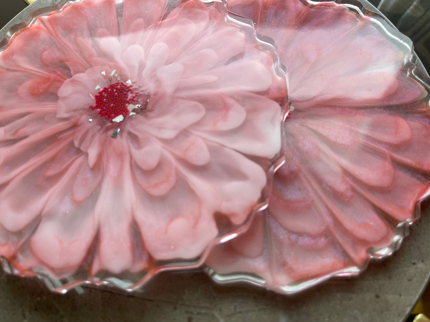 Floral Resin Coasters - Set of 2