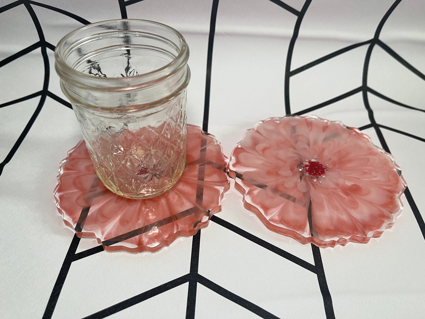 Floral Resin Coasters - Set of 2