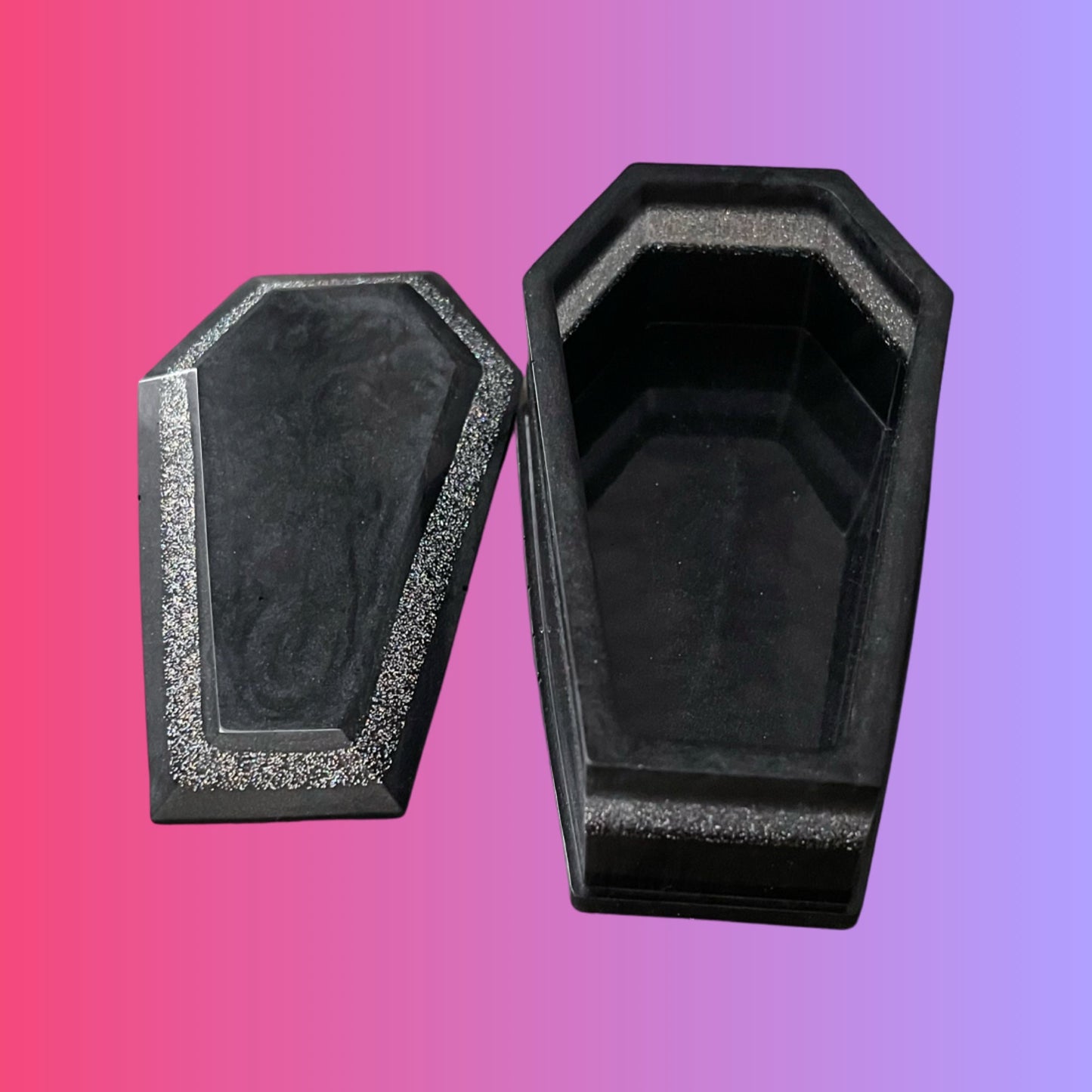 Resin Coffin Trinket Box - Custom Color with Glitter