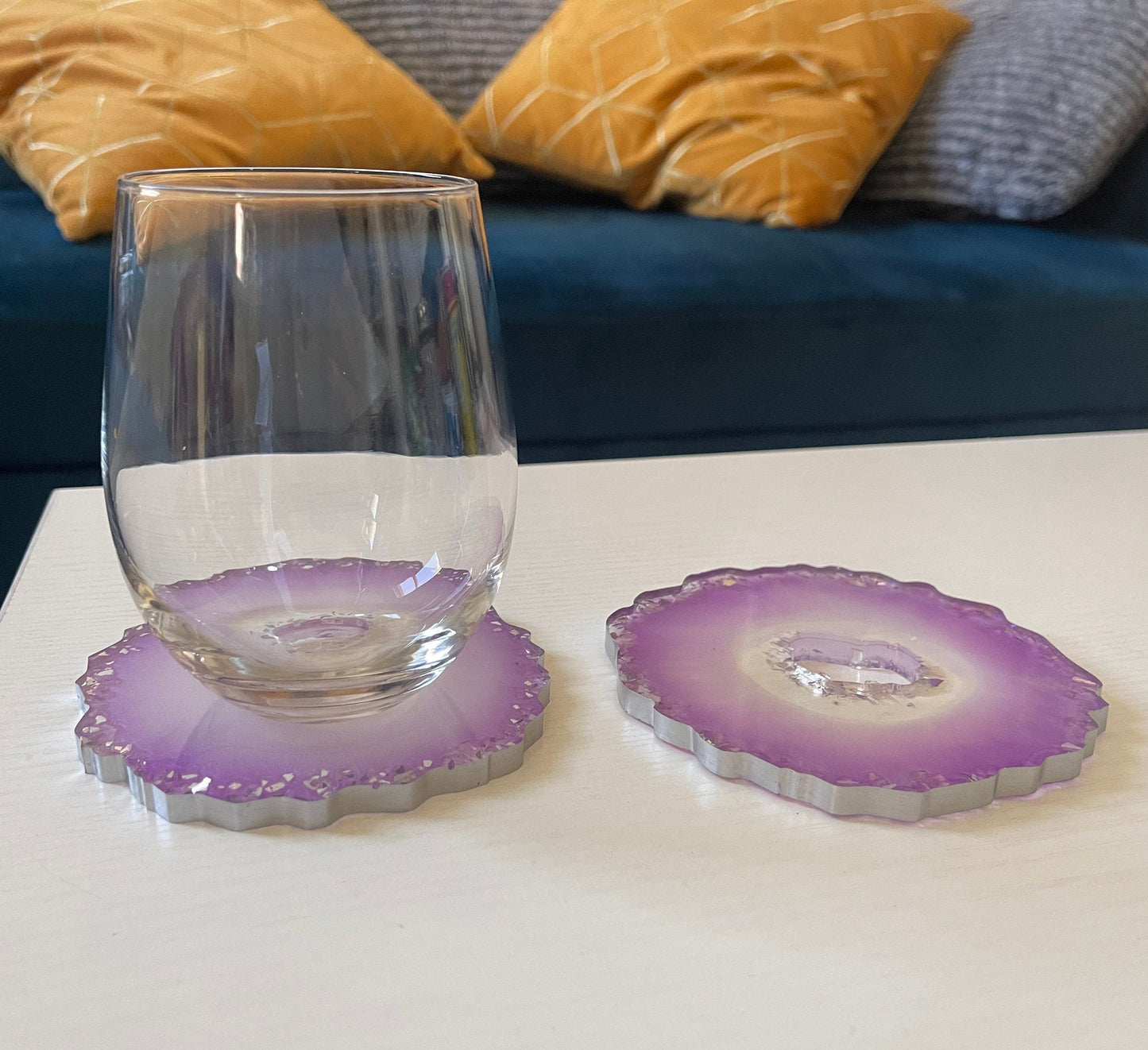 Lavender Geode Coasters - Set of 2