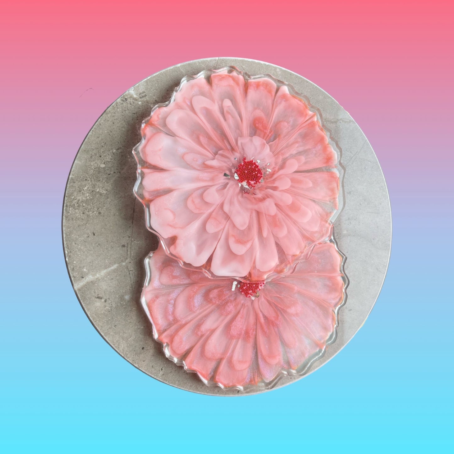 Floral Resin Coasters - Set of 2