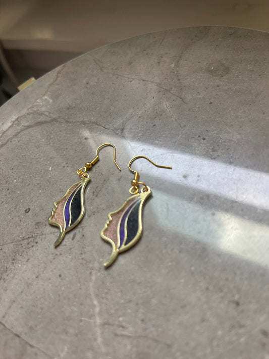 Abstract Resin Face Earrings
