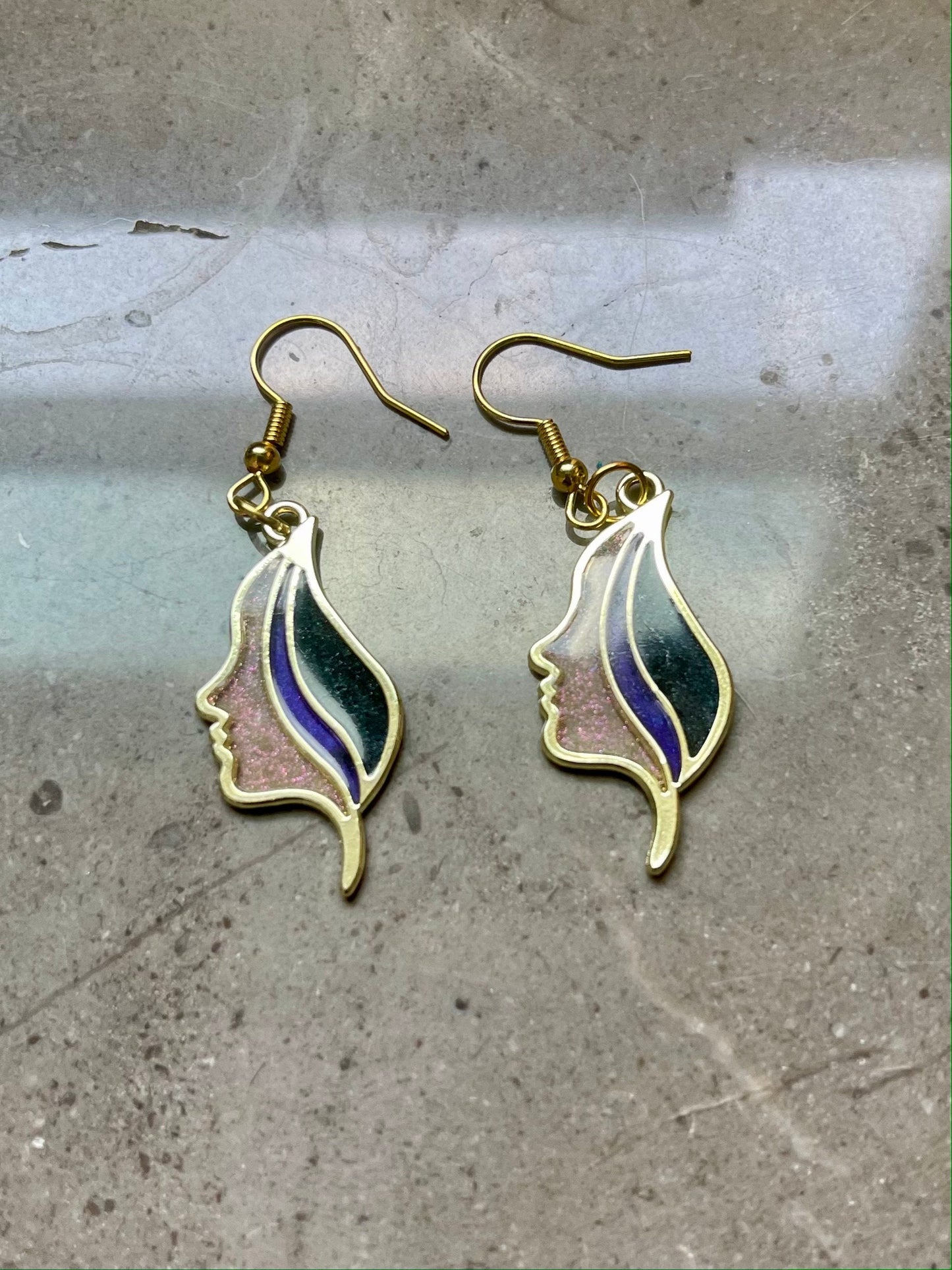 Abstract Resin Face Earrings