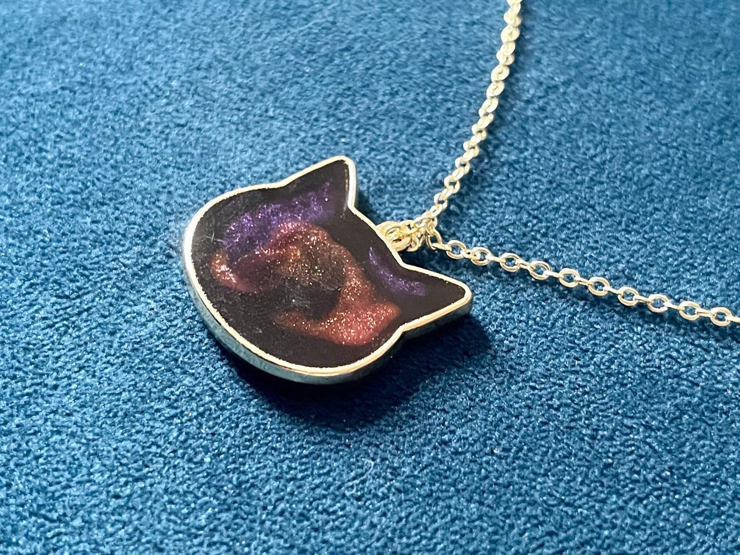 Galaxy Cat Resin Necklace