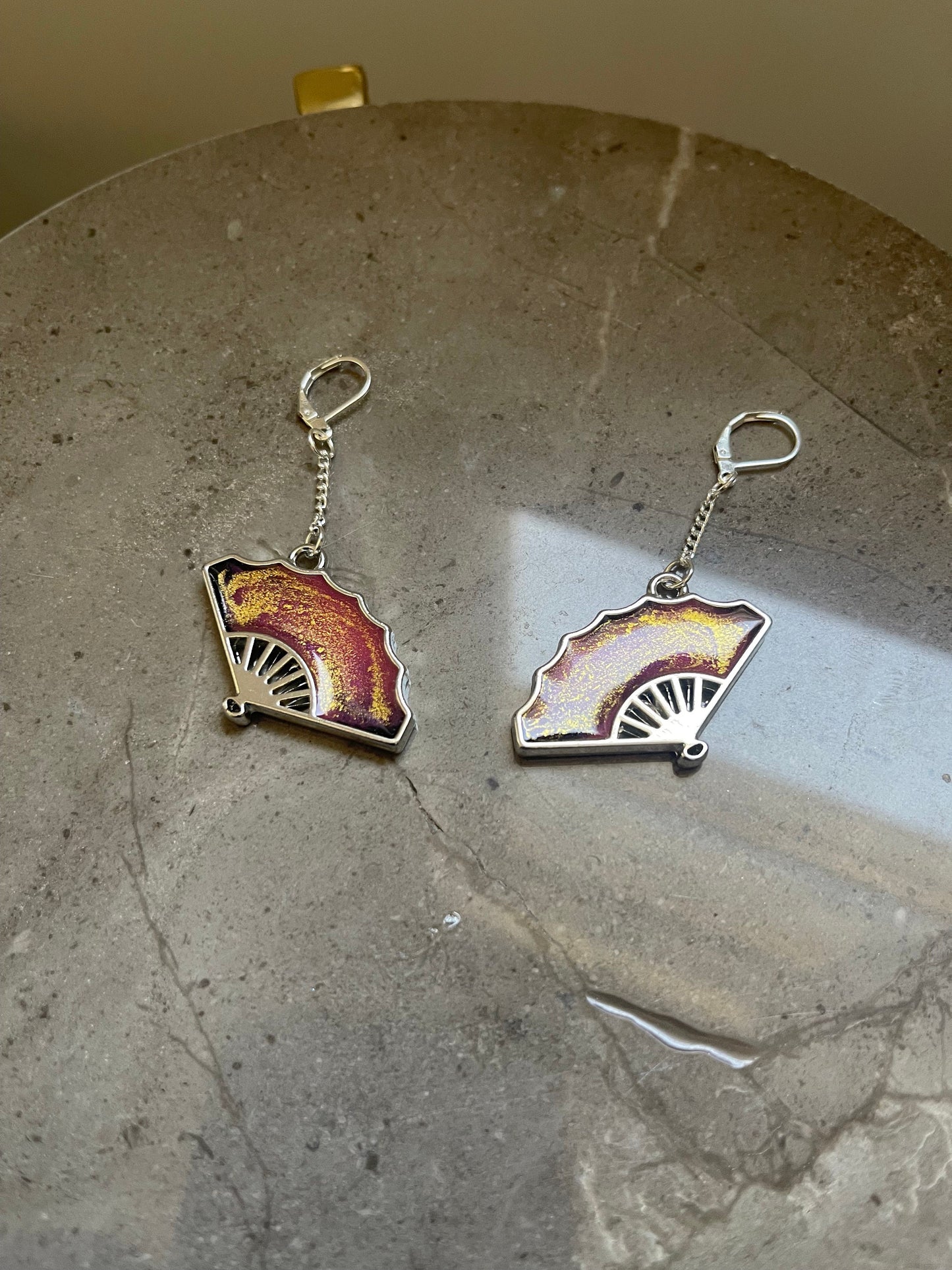 Silver Fan Earrings